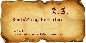 Komlóssy Bertalan névjegykártya